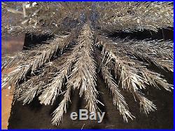 Vintage Evergleam Mid Century Silver Aluminum Christmas Tree, 6 FT, 94 Branches