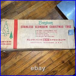 Vintage Evergleam Stainless Aluminum POM Xmas Tree in Original Box