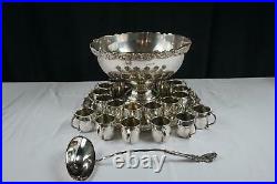 Vintage F. B. Rogers Silver Company Punch Bowl Set Silverplate
