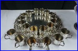 Vintage F. B. Rogers Silver Company Punch Bowl Set Silverplate