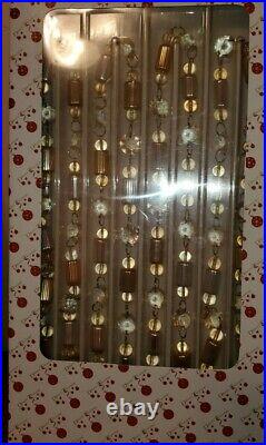 Vintage Glass Gold Silver Christmas Tree Garland 6 Dillards in Box Trimmings 2
