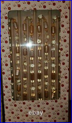 Vintage Glass Gold Silver Christmas Tree Garland 6 Dillards in Box Trimmings 2