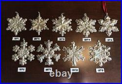 Vintage Gorham Sterling Silver Snowflake Ornament 1970 2018 Annual Christmas