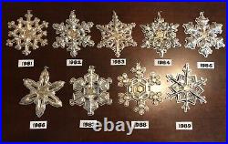 Vintage Gorham Sterling Silver Snowflake Ornament 1970 2018 Annual Christmas