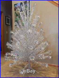 Vintage MCM 6 ft The Sparkler Pom Pom Aluminum Christmas Tree m-694 silver