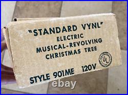 Vintage MCM Aluminum Christmas Tree, Musical Rotating Electric Jingle Bells 28