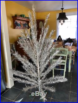 Vintage MCM Midcentury Evergleam Atomic Silver Aluminum 6' Christmas Tree