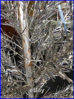 Vintage MCM Midcentury Evergleam Atomic Silver Aluminum 6' Christmas Tree