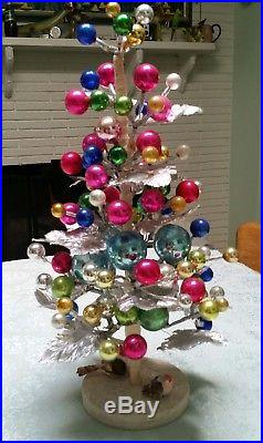 Vintage Mercury Ball/ Silver Leaf Christmas Tree 1940's