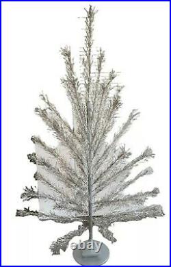 Vintage Mid Century Warren Stainless Metal Aluminum 6 Foot Christmas Tree