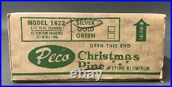 Vintage NEW IN BOX Peco Aluminum 1622 Silver Pom Pom Christmas Tree 5 10 RARE