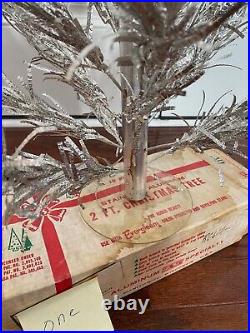 Vintage Nice 2' Evergleam Frosty Fountain Silver Christmas Tree