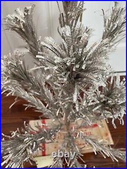 Vintage Nice 2' Evergleam Frosty Fountain Silver Christmas Tree