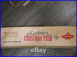 Vintage Noma Silver Vinyl 72' Aluminum Christmas Tree In Box