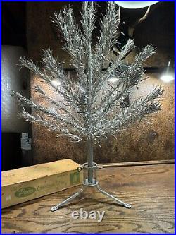 Vintage Peco #14 4' Aluminum Christmas Tree w Original Box & Stand / xmas decor