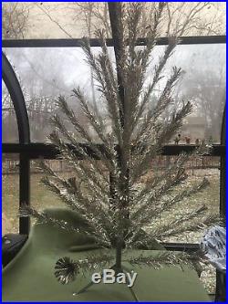 Vintage Peco 5 ft. 10 in. Silver Aluminum Christmas Tree Model 1622 46 branches