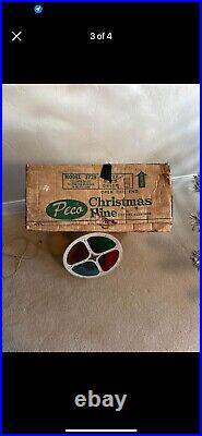 Vintage Peco 7ft Aluminum Christmas Tree 151 Pom Pom Branches With Color Wheels