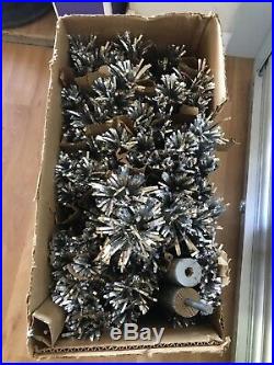 Vintage Peco Deluxe Pom Pom 6 1/2 Ft. Christmas Tree Silver Aluminum 92 Branches