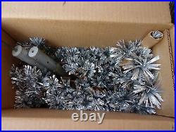 Vintage Peco Silver Aluminum 5' 8 Deluxe Pom Pom Christmas Tree Model 2620