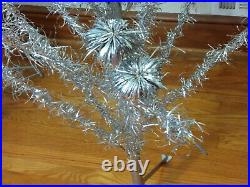 Vintage Pom Christmas Tree 50's Metal Aluminum 6 Ft 5Ft Mid Century HTF Lot of 2