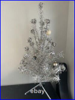 Vintage Pom Pom Aluminum Christmas Tree 4 Ft 34 Branches Consolidated Novelty