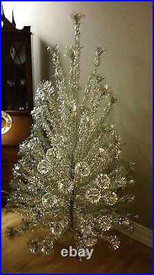 Vintage Pom Pom Metal Trees Corporation Aluminum Christmas Tree 6 1/2 ft