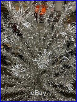 Vintage Pom Pom Silver Aluminum Christmas Tree 91 Branches