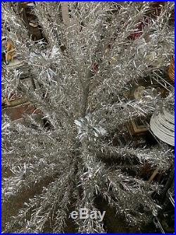 Vintage Pom Pom Silver Aluminum Christmas Tree 91 Branches