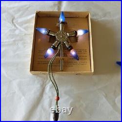 Vintage RARE 1920-30's NOMA A Merry Christmas 5-Bulb Tree Topper Star Light