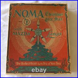 Vintage RARE 1920-30's NOMA A Merry Christmas 5-Bulb Tree Topper Star Light