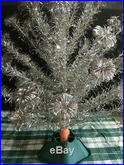 Vintage Retro Silver Glow Aluminium Christmas Tree 6 1/2 Foot With Original Box