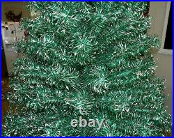 Vintage Revlis 7' Aluminum Christmas Tree Silver/Green 1950's MCM Retro RARE