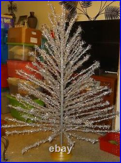 Vintage SILVER 6 Foot Christmas Tree 108 Branches with Base