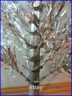 Vintage Sapphire Aluminum Christmas Tree Haugh's 6' FT 46 Branch 1950's with Box