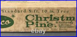 Vintage Sealed Peco Aluminum 1622 Silver Pom Pom Christmas Tree 5 10 RARE NOS