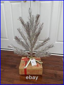 Vintage Shiny 2' Aluminum Specialty Silver Christmas Tree