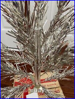 Vintage Shiny 2' Aluminum Specialty Silver Christmas Tree