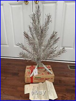 Vintage Shiny 2' Evergleam Silver Christmas Tree