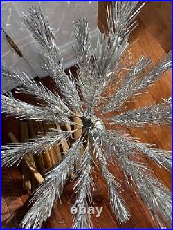 Vintage Shiny 2' Silver Christmas Tree Metal Stand