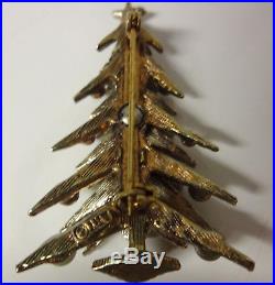 Vintage Signed ART Christmas Tree Silver Tone Pin Brooch