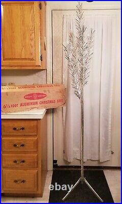 Vintage Silver Aluminum 6-1/2ft Christmas Tree