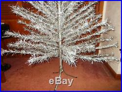 Vintage Silver Aluminum 6 Ft Silver Taper Tree 109 Branches & Original Box