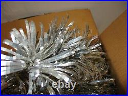 Vintage Silver Aluminum 7 1/2 Foot Feet Christmas Tree Pom Pom 100 Branches