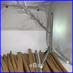 Vintage Silver Aluminum Christmas Tree 4.5 Ft Tall Pom Pom Fairyland Craft House