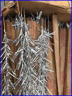 Vintage Silver Aluminum Sparkler 6 Ft 94 Branch Tinsel Christmas Tree with Box