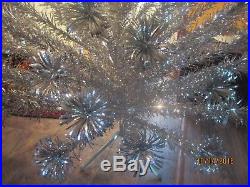 Vintage Silver Aluminum Sparkler 6 Ft 94 Branch Tinsel Christmas Tree with Box