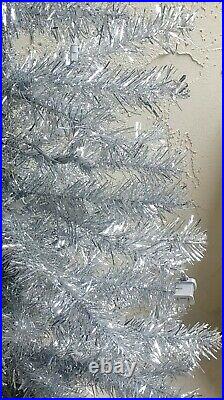 Vintage Silver Aluminum Tinsel Mid Century Christmas Tre FREE SHIP