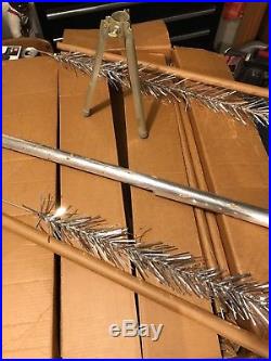 Vintage Silver Evergleam 7 Ft. Stainless Aluminum Christmas Tree 100 Branches