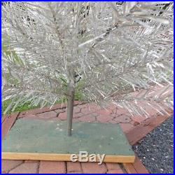Vintage Silver Forest 6.5Ft Aluminum Silver Christmas Tree In Box Silver RETRO