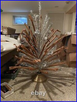 Vintage Silver Forest 6 Ft. Aluminum Christmas Tree with Revolving Handy 69 Stand
